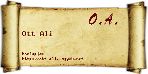 Ott Ali névjegykártya